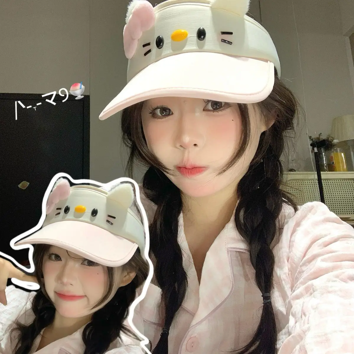 Cute Kitty Cartoon Duckbill Sun Hat for Women - Image 4