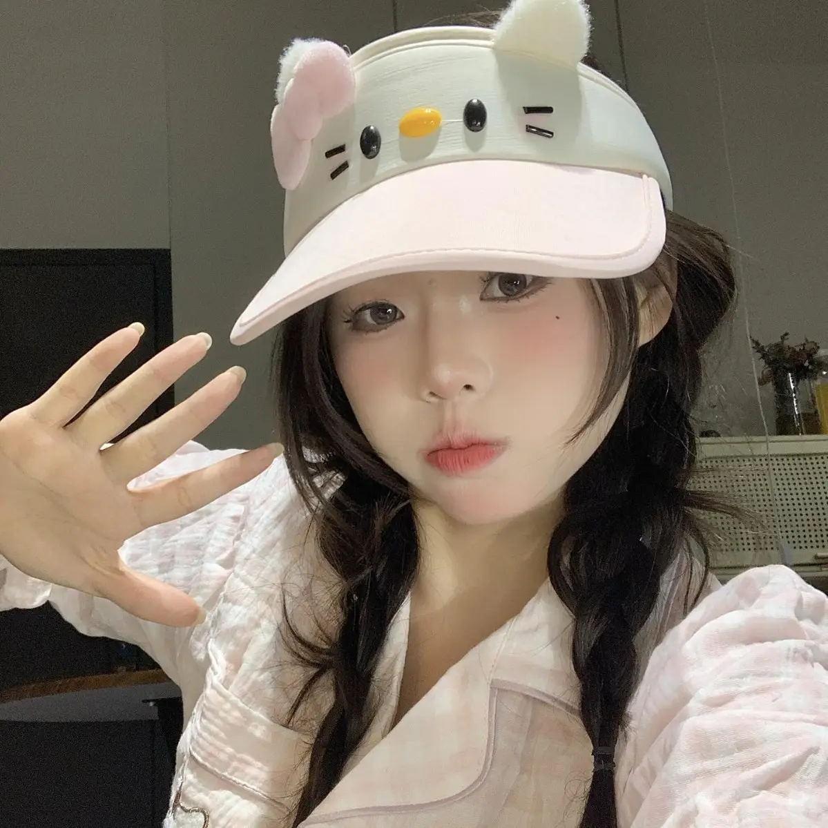 Cute Kitty Cartoon Duckbill Sun Hat for Women - Image 5