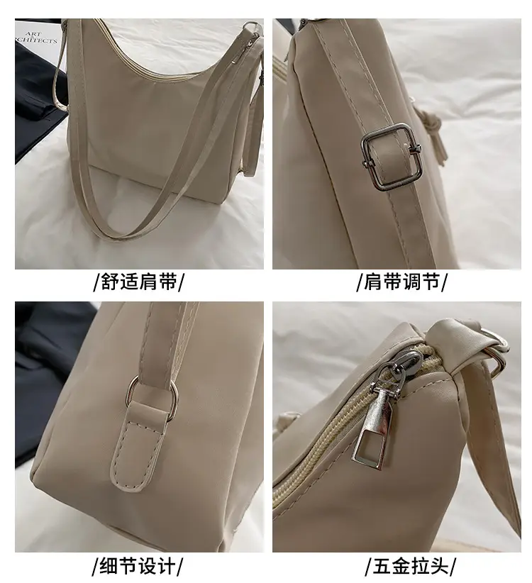 Black Leather Shoulder Bag with Crossbody Strap for Women — feature 7