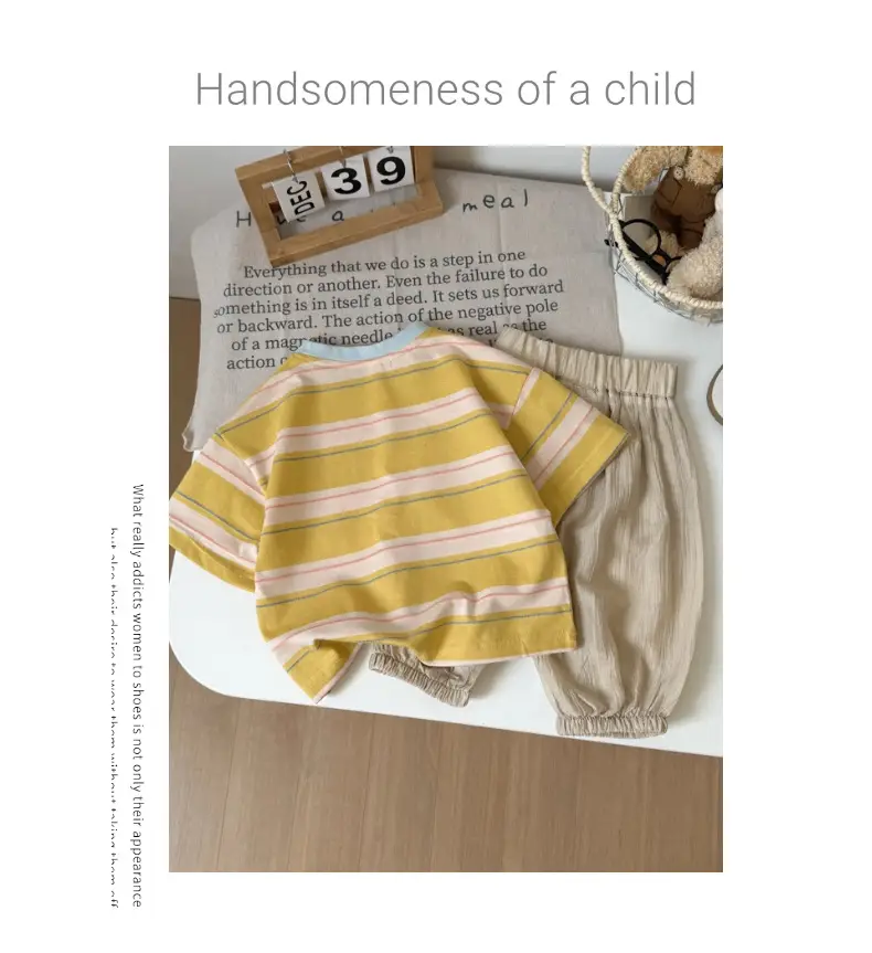 Children Striped T-Shirt & Pants Set 2026 Summer — feature 10