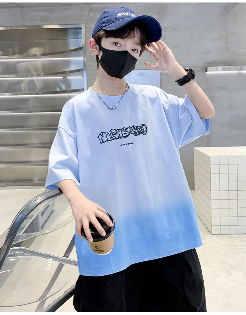 Boys Gradient T-Shirt 2025 Summer Cool Style — feature 10