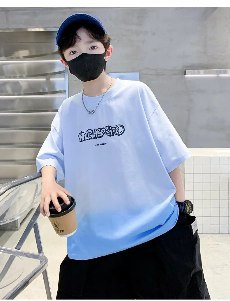 Boys Gradient T-Shirt 2025 Summer Cool Style — feature 11