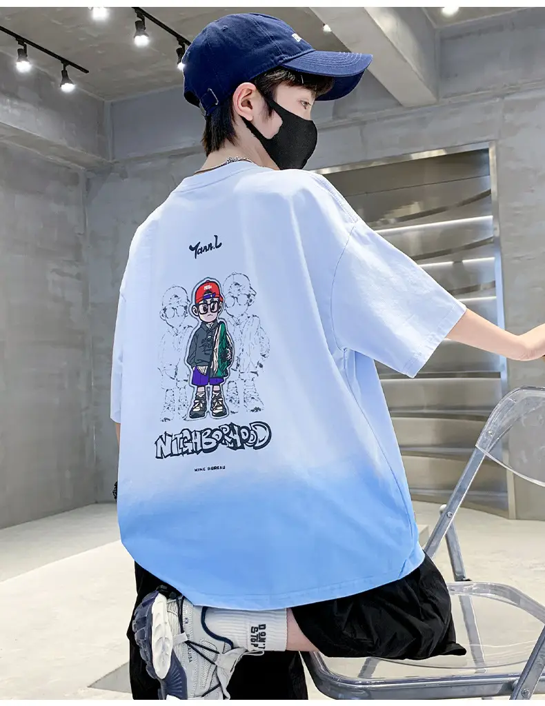 Boys Gradient T-Shirt 2025 Summer Cool Style — feature 12