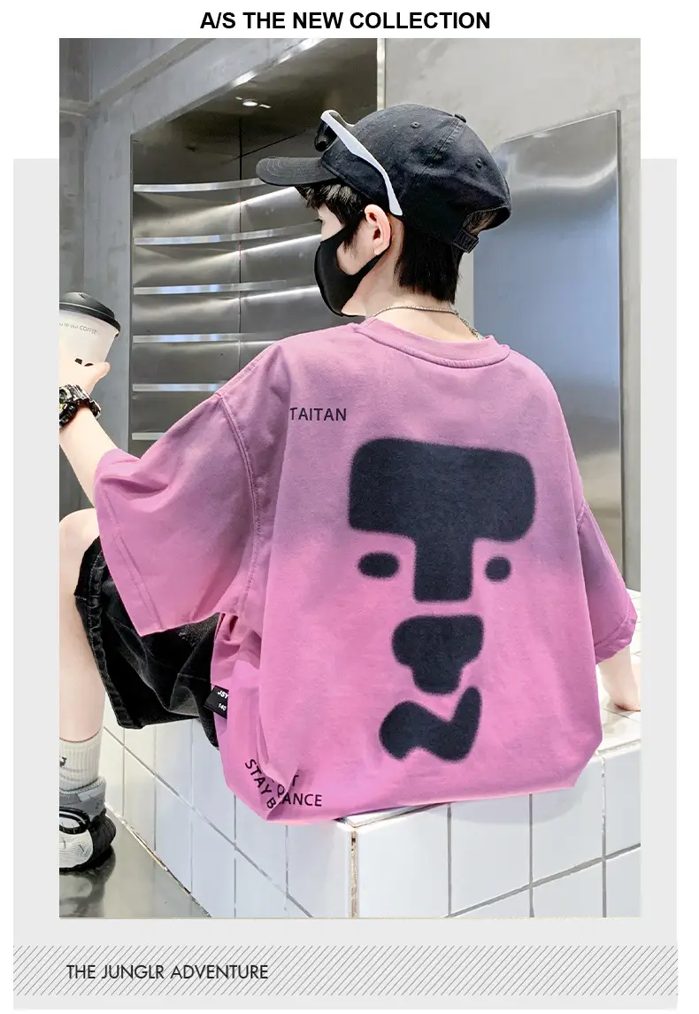 Boys Gradient T-Shirt 2025 Summer Cool Style — feature 14