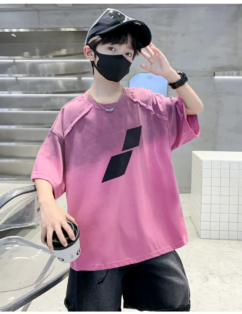 Boys Gradient T-Shirt 2025 Summer Cool Style — feature 15