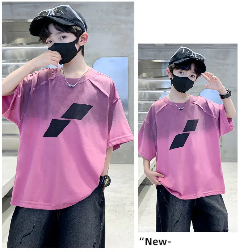 Boys Gradient T-Shirt 2025 Summer Cool Style — feature 16