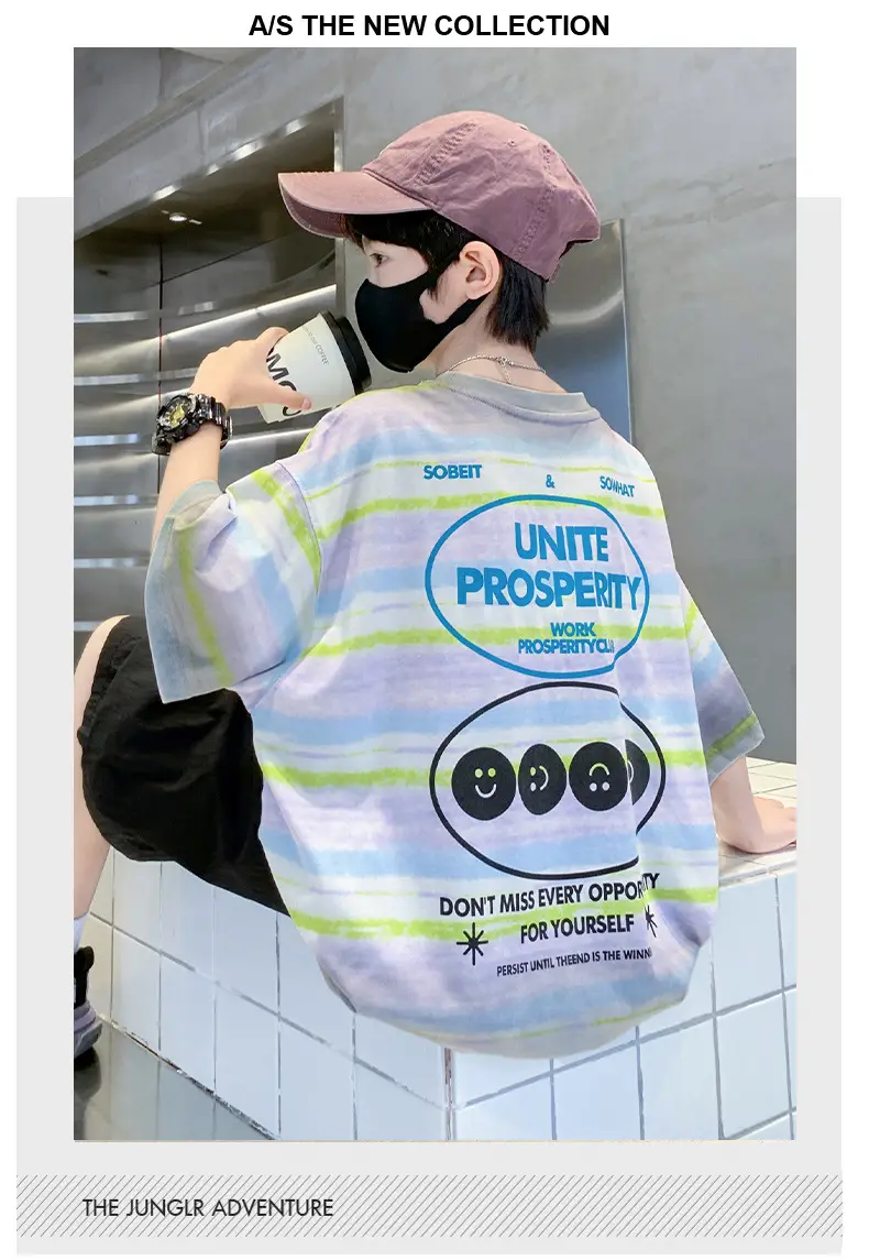Boys Gradient T-Shirt 2025 Summer Cool Style — feature 21