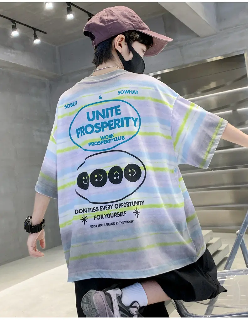 Boys Gradient T-Shirt 2025 Summer Cool Style — feature 23