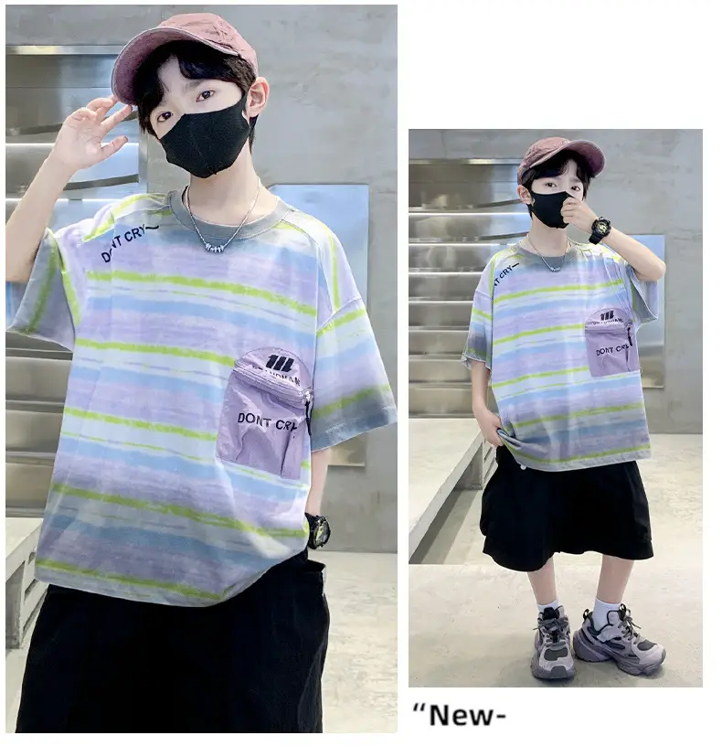 Boys Gradient T-Shirt 2025 Summer Cool Style — feature 24