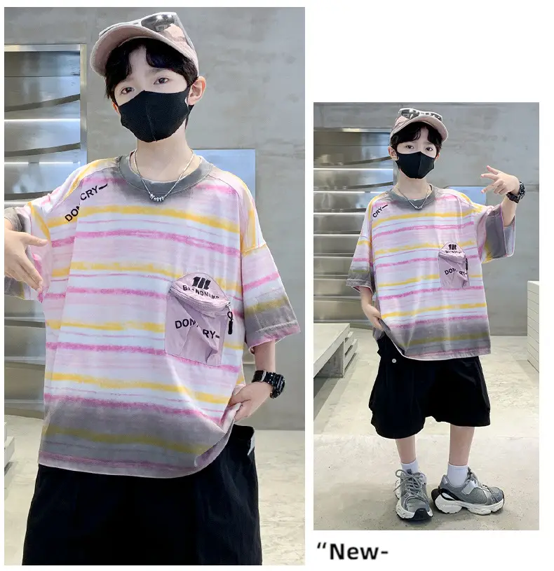 Boys Gradient T-Shirt 2025 Summer Cool Style — feature 28