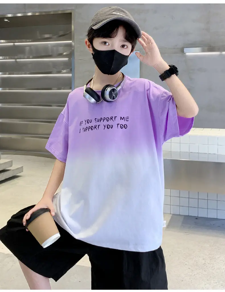 Boys Gradient T-Shirt 2025 Summer Cool Style — feature 30