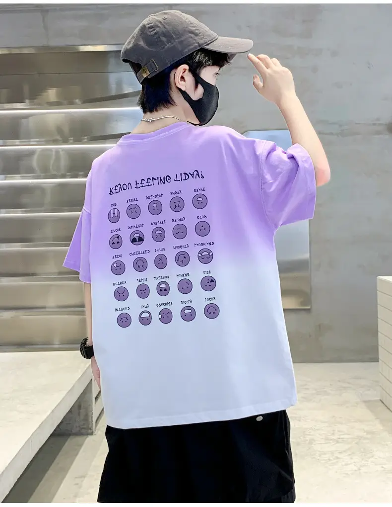 Boys Gradient T-Shirt 2025 Summer Cool Style — feature 31