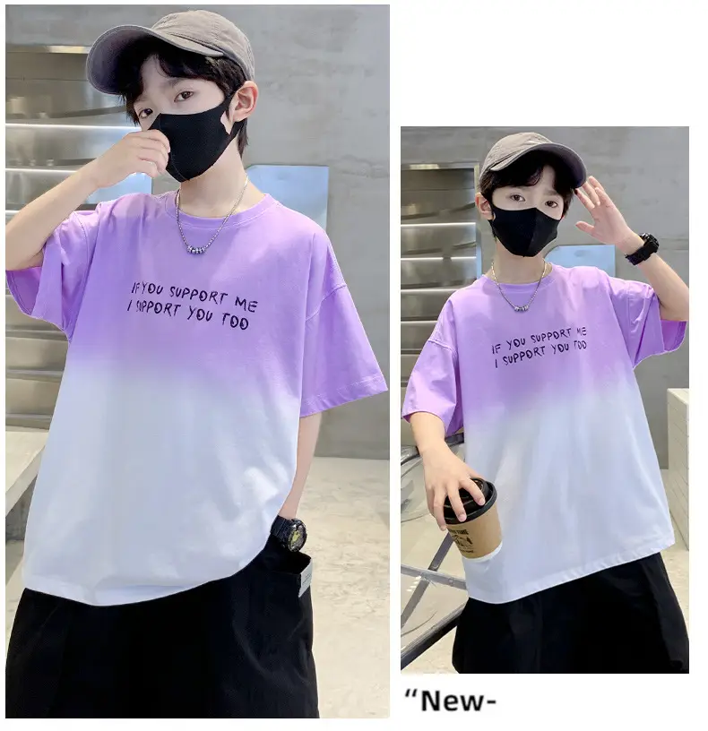 Boys Gradient T-Shirt 2025 Summer Cool Style — feature 32