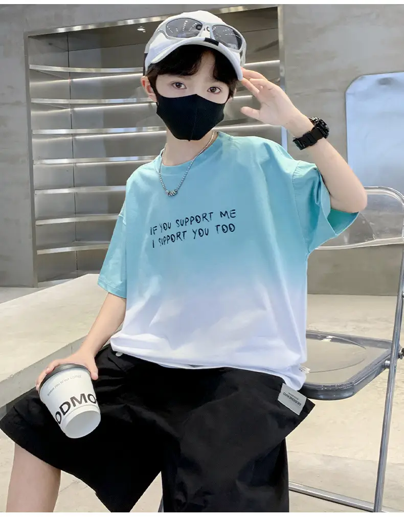 Boys Gradient T-Shirt 2025 Summer Cool Style — feature 33