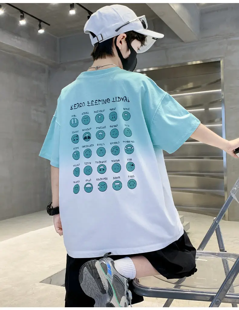 Boys Gradient T-Shirt 2025 Summer Cool Style — feature 35
