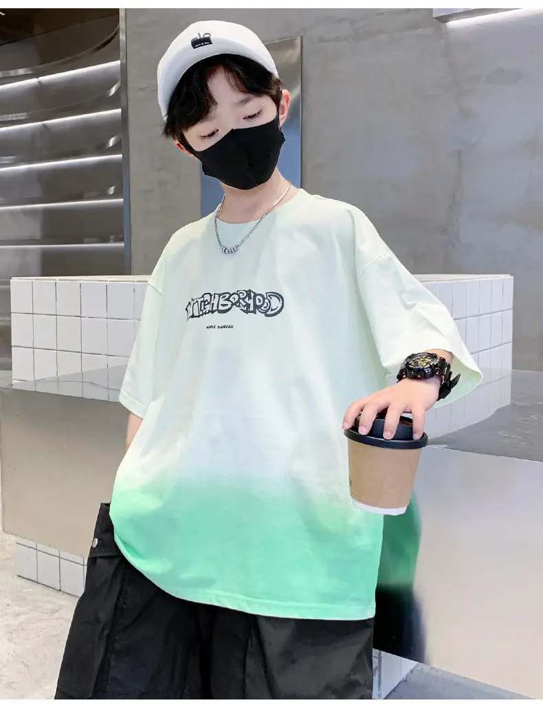 Boys Gradient T-Shirt 2025 Summer Cool Style — feature 7