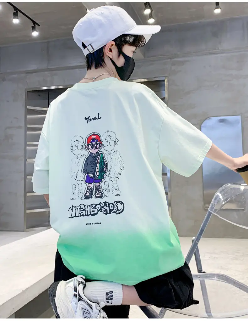 Boys Gradient T-Shirt 2025 Summer Cool Style — feature 8