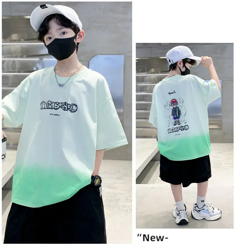 Boys Gradient T-Shirt 2025 Summer Cool Style — feature 9