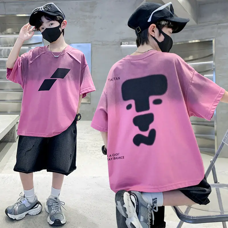 Boys Gradient T-Shirt 2025 Summer Cool Style - Image 3