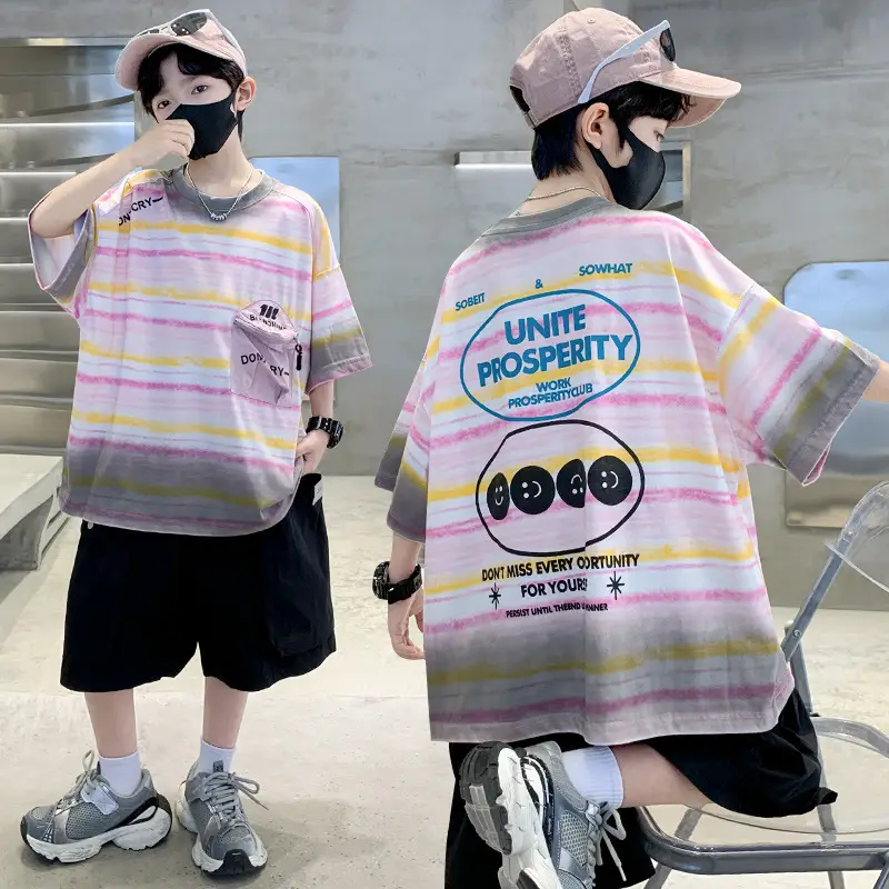 Boys Gradient T-Shirt 2025 Summer Cool Style - Image 5