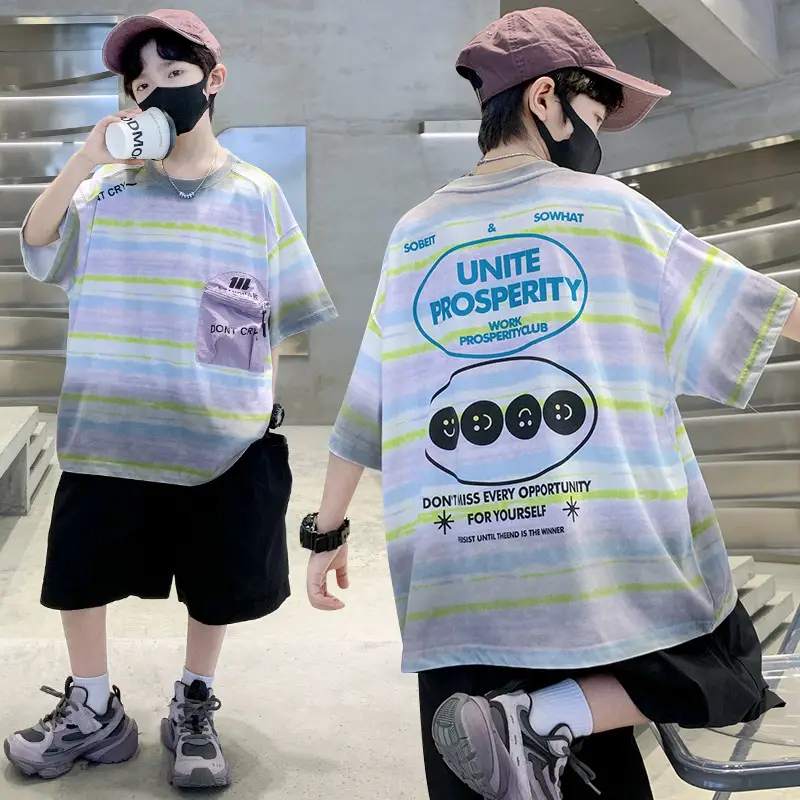 Boys Gradient T-Shirt 2025 Summer Cool Style - Image 6