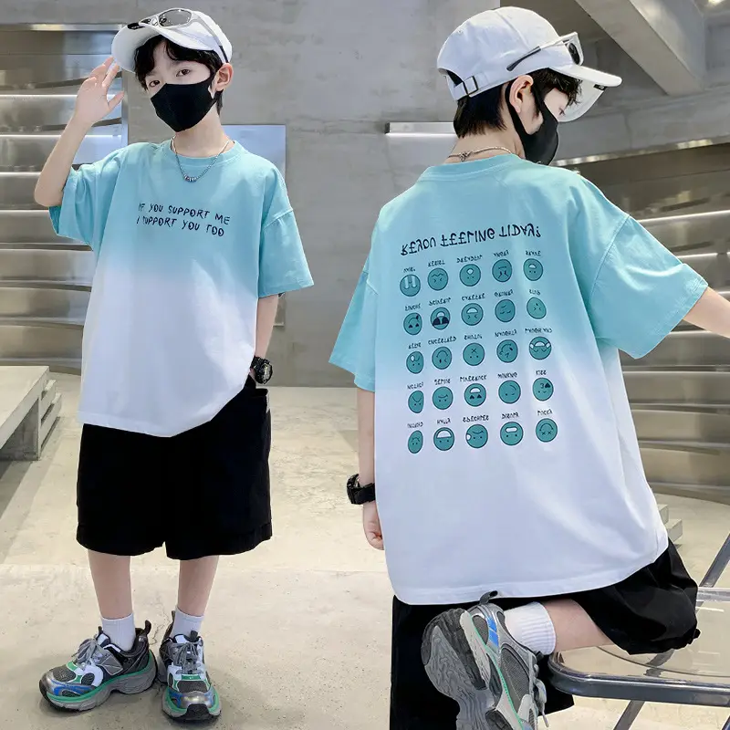 Boys Gradient T-Shirt 2025 Summer Cool Style - Image 7
