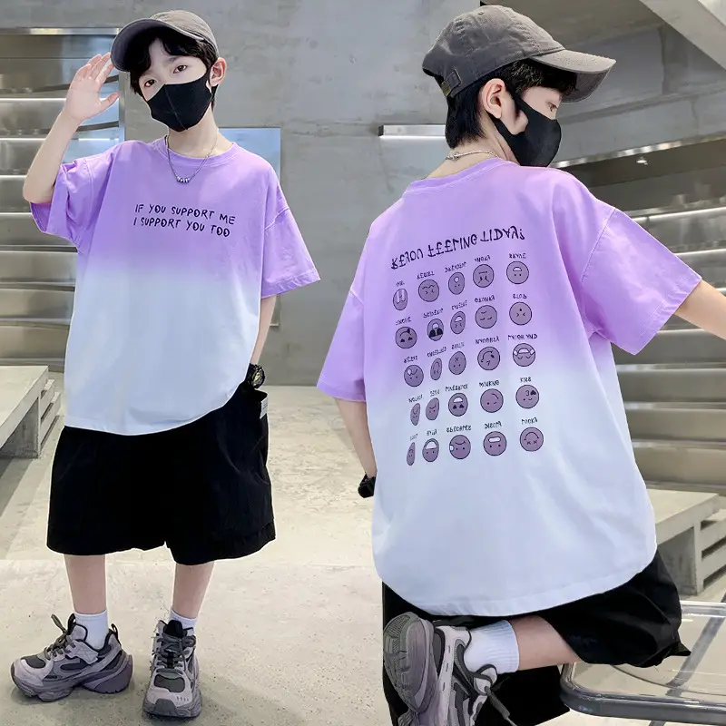 Boys Gradient T-Shirt 2025 Summer Cool Style - Image 8