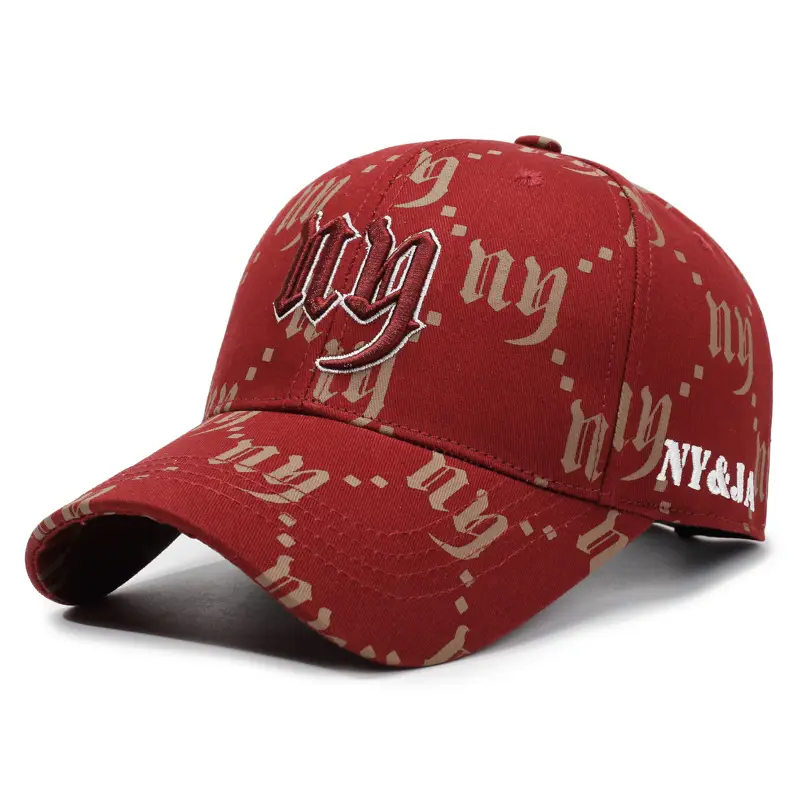 Unisex Embroidered Letter Cap Black with Full Print - Image 3