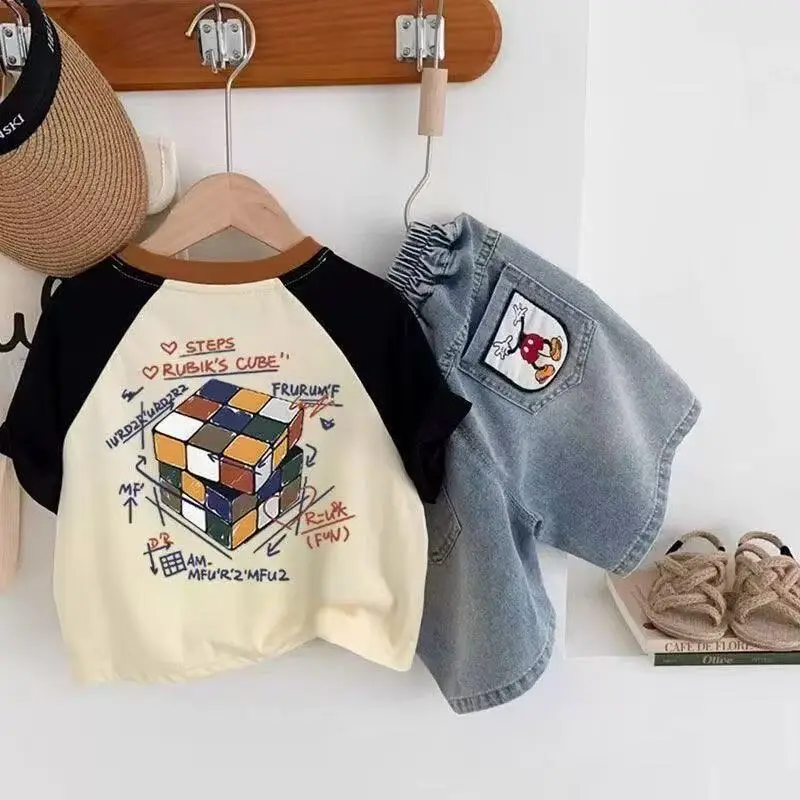 Pure Cotton Cartoon Kids T-Shirt Round Neck Summer Wear — feature 7