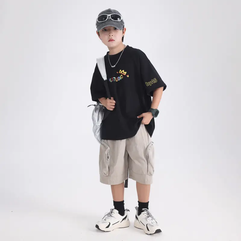 Boys Black Graffiti T-Shirt 2026 Kids Summer Cool - Image 5