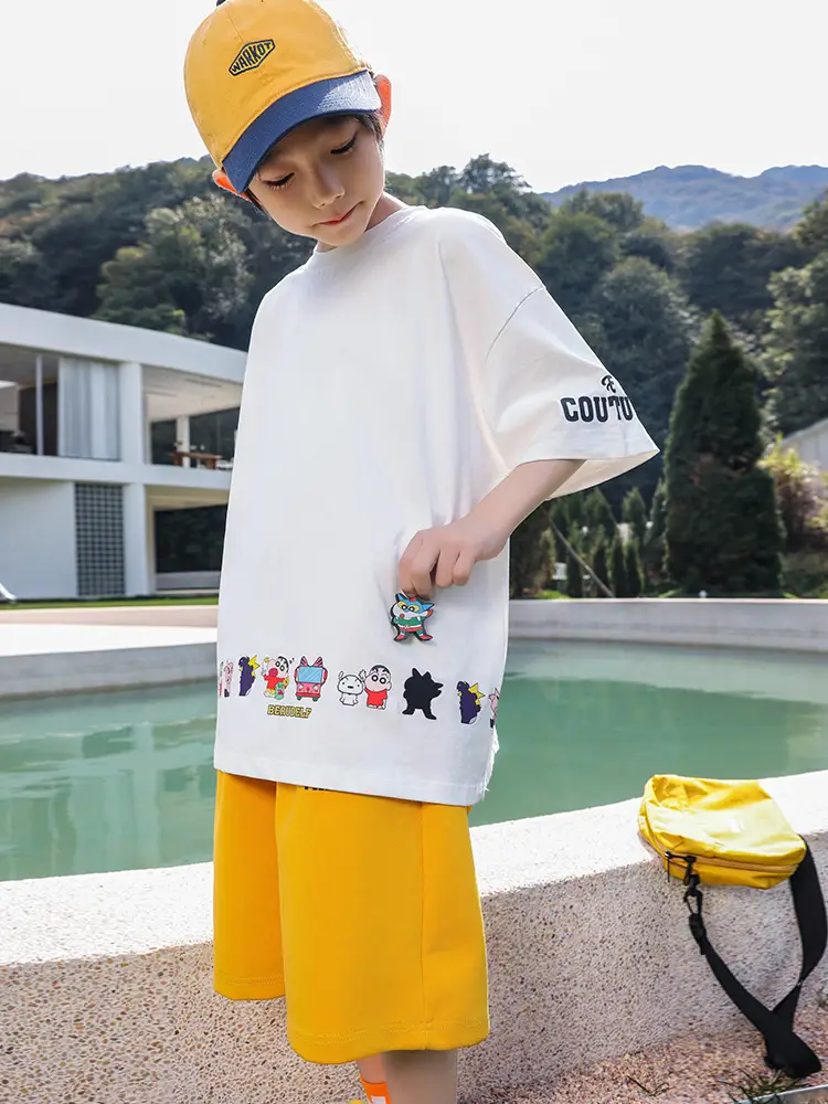 2026 Boys T-Shirt White Yellow Panda Design - Image 4