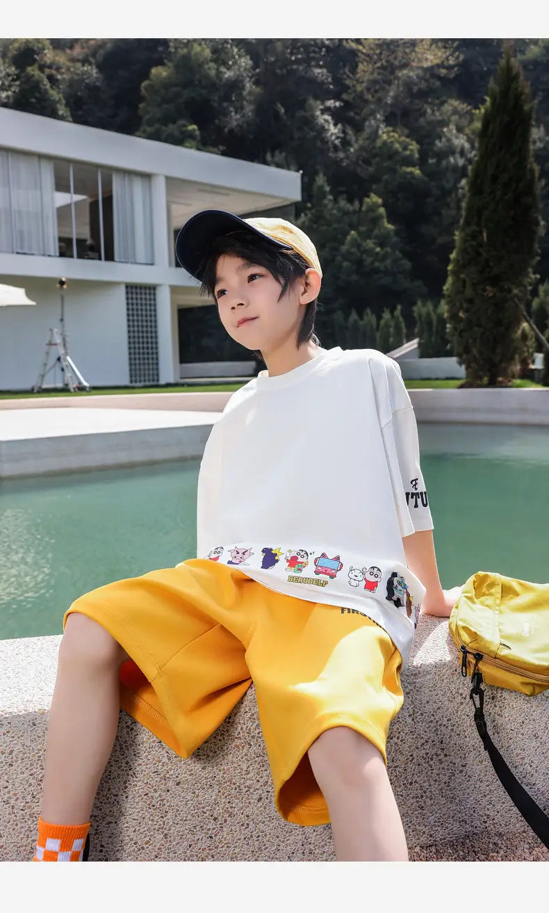 2026 Boys T-Shirt White Yellow Panda Design — feature 27