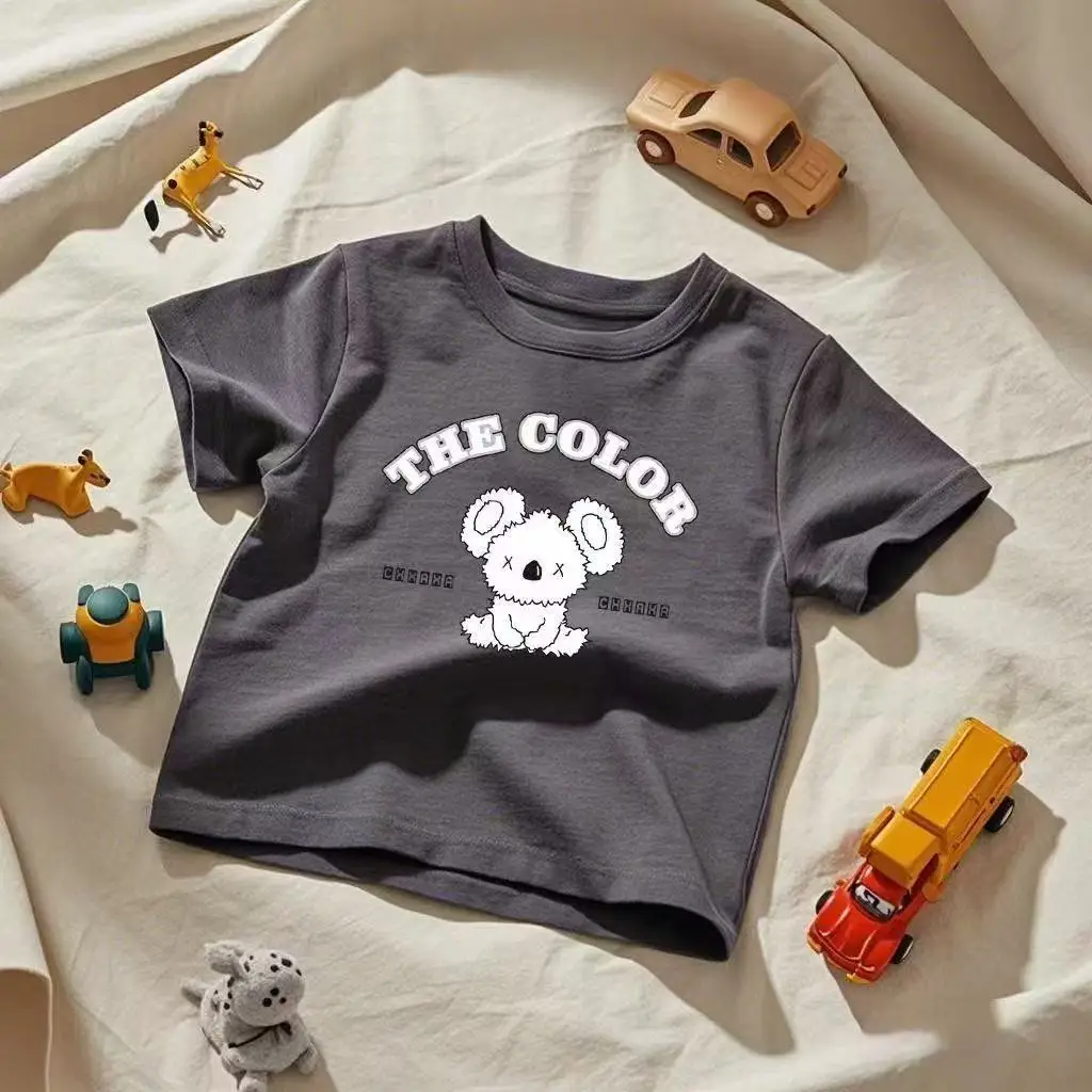 Boys' Kids T-Shirt White "The Color" Bear Print - Image 3