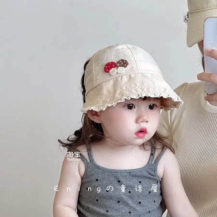 Baby Hat Blue Embroidered Sun Protection Travel Cap - Image 6