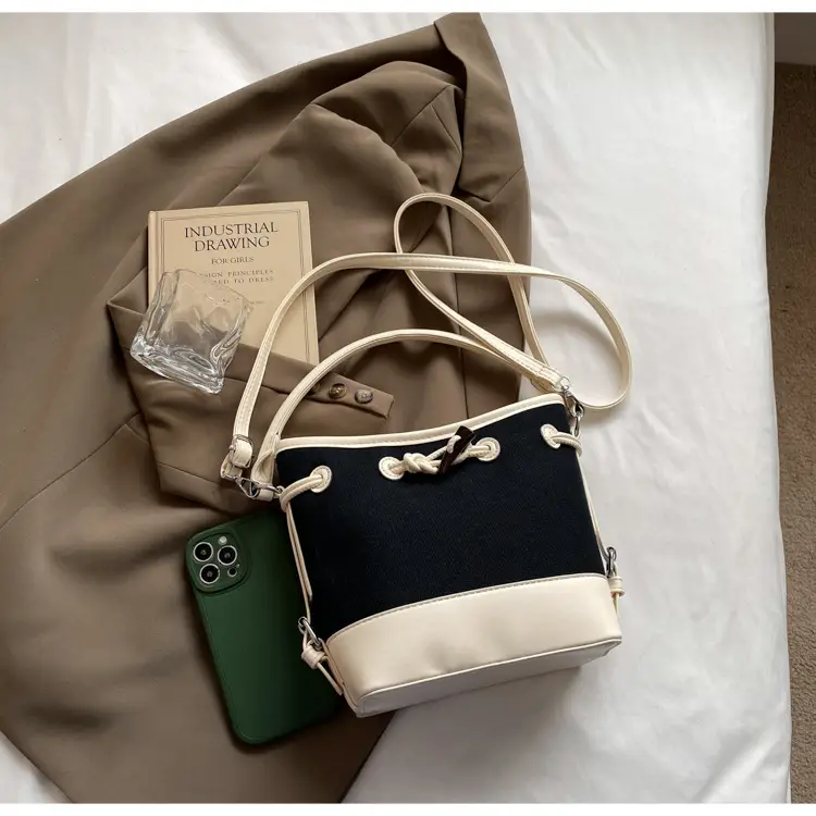 Women's Retro Bucket Bag Brown Beige Crossbody 2025 — feature 15
