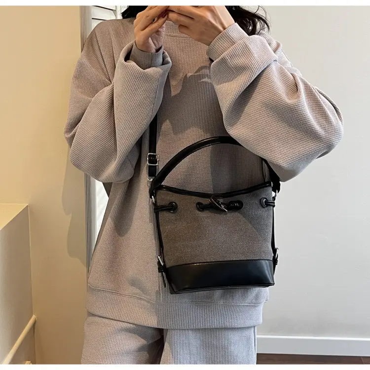 Women's Retro Bucket Bag Brown Beige Crossbody 2025 — feature 21
