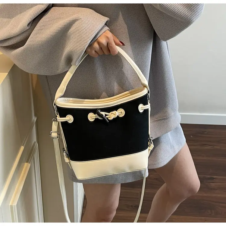 Women's Retro Bucket Bag Brown Beige Crossbody 2025 — feature 24