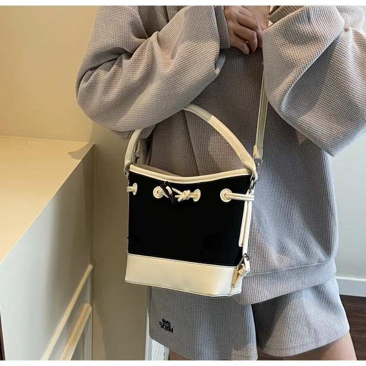 Women's Retro Bucket Bag Brown Beige Crossbody 2025 — feature 26