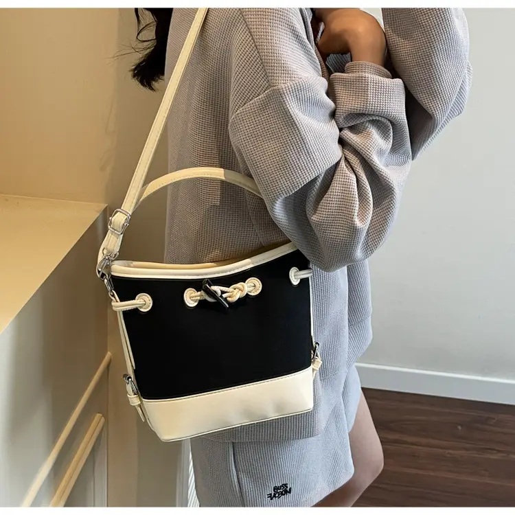 Women's Retro Bucket Bag Brown Beige Crossbody 2025 — feature 27