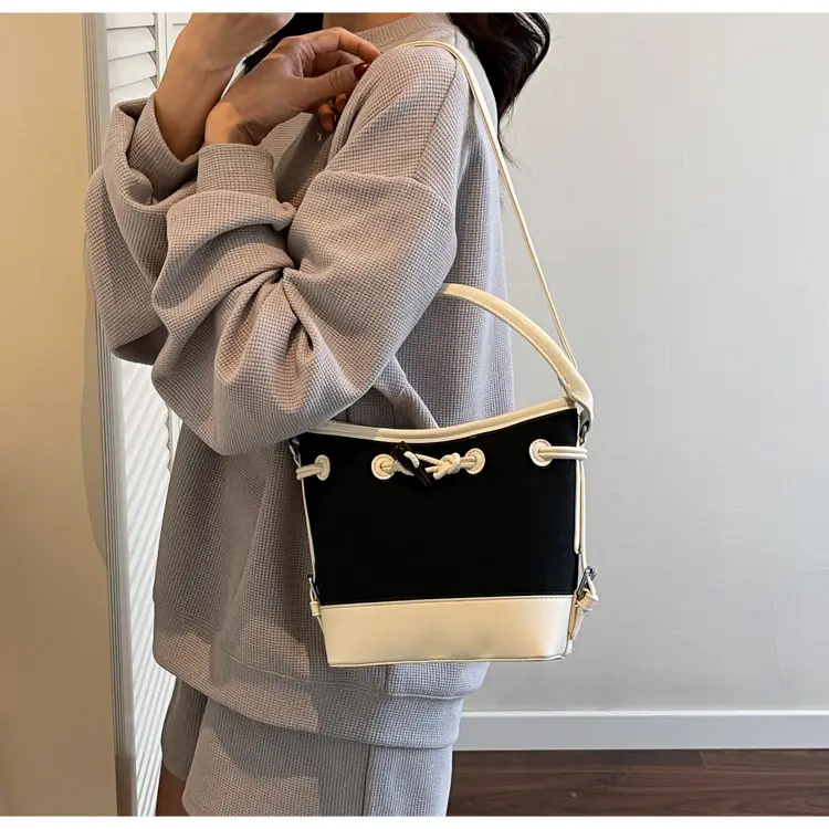 Women's Retro Bucket Bag Brown Beige Crossbody 2025 — feature 28