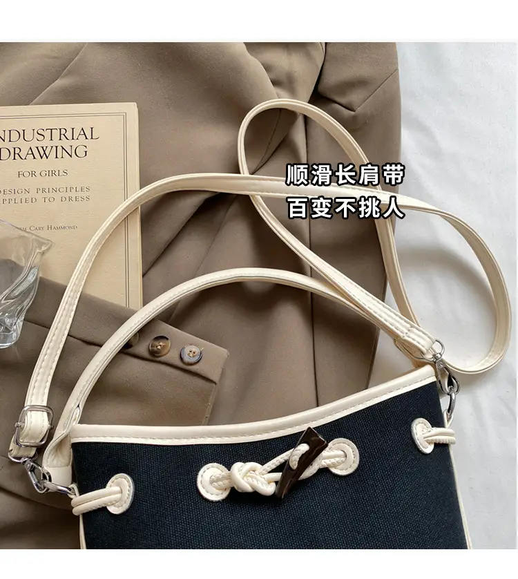 Women's Retro Bucket Bag Brown Beige Crossbody 2025 — feature 5