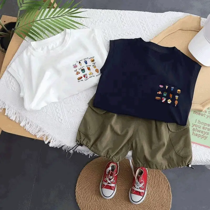 100 Cotton Cartoon Vest Boys Girls Sleeveless Summer Top — feature 10