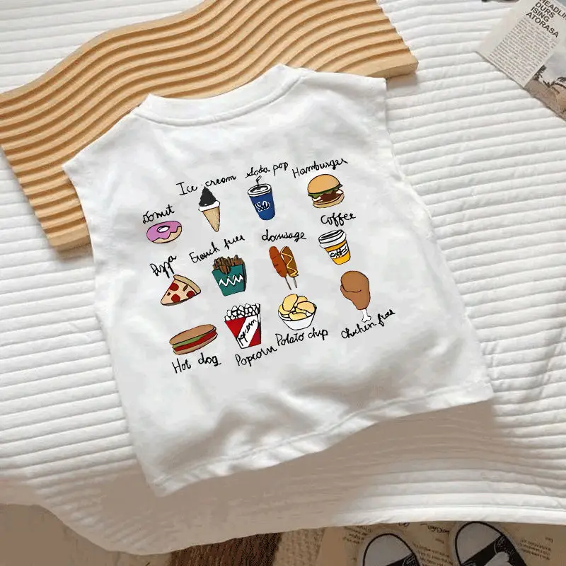 100 Cotton Cartoon Vest Boys Girls Sleeveless Summer Top — feature 13