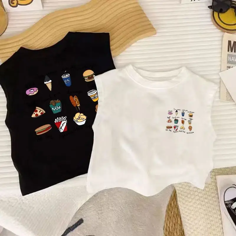 100 Cotton Cartoon Vest Boys Girls Sleeveless Summer Top — feature 9