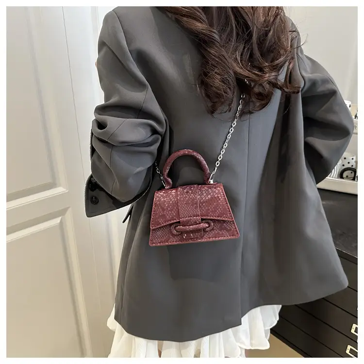 2025 Women's Maroon Crossbody Bag with Chain Strap — feature 26