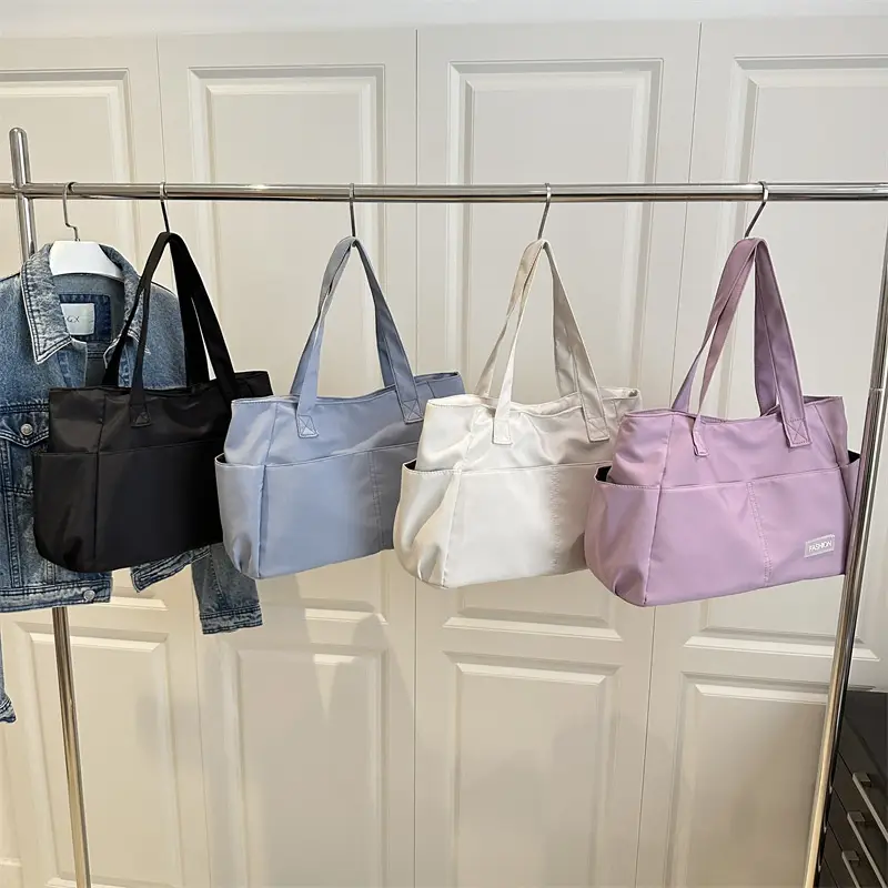 Lilac Nylon Shoulder Bag for Work Commute - Image 7
