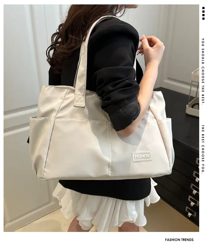 Lilac Nylon Shoulder Bag for Work Commute — feature 2