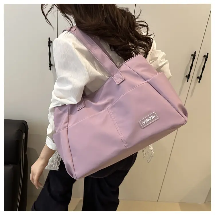 Lilac Nylon Shoulder Bag for Work Commute — feature 34