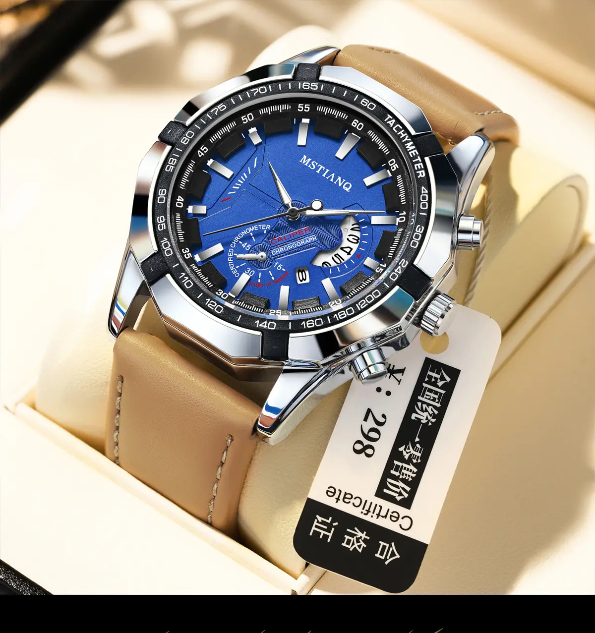 Men's Blue Chronograph Quartz Watch with Calendar — feature 1