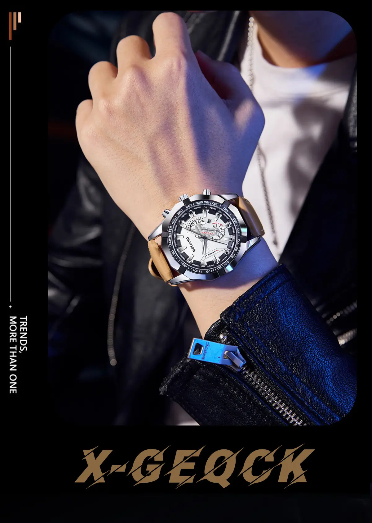 Men's Blue Chronograph Quartz Watch with Calendar — feature 5